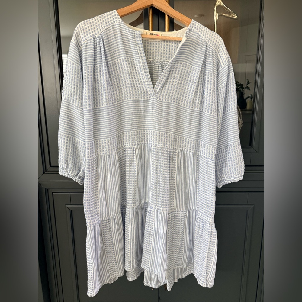 Lemlem Blue and White Patterned Dress. Very soft and flowy.